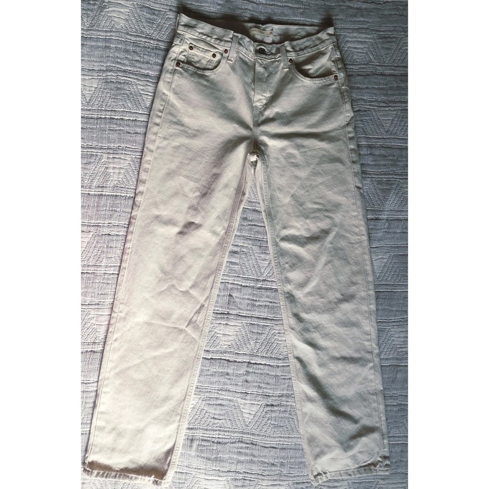 Levi's Low Pro Straight Jeans 26 Ivory Cream Mid Rise Straight Leg Denim